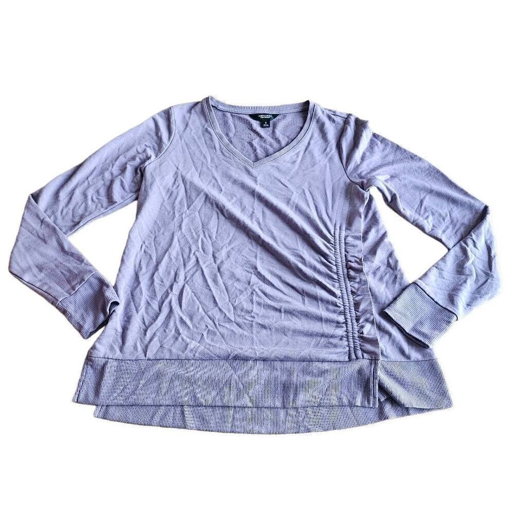Simply Vera wang womens Sz S lavender Ruffle sweatshirt